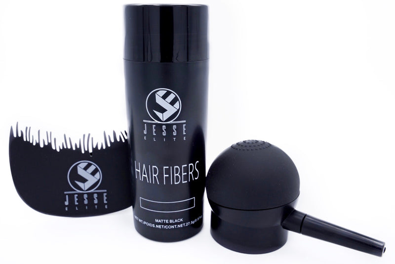 Black Hair Fibers for Barbers – JesseElite Matte Black Kit